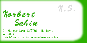 norbert sahin business card
